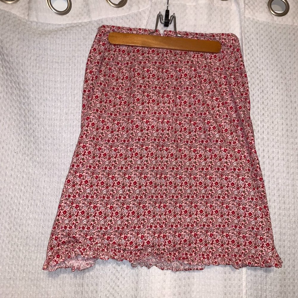 Faded Glory Pink Floral Skirt, Size Medium